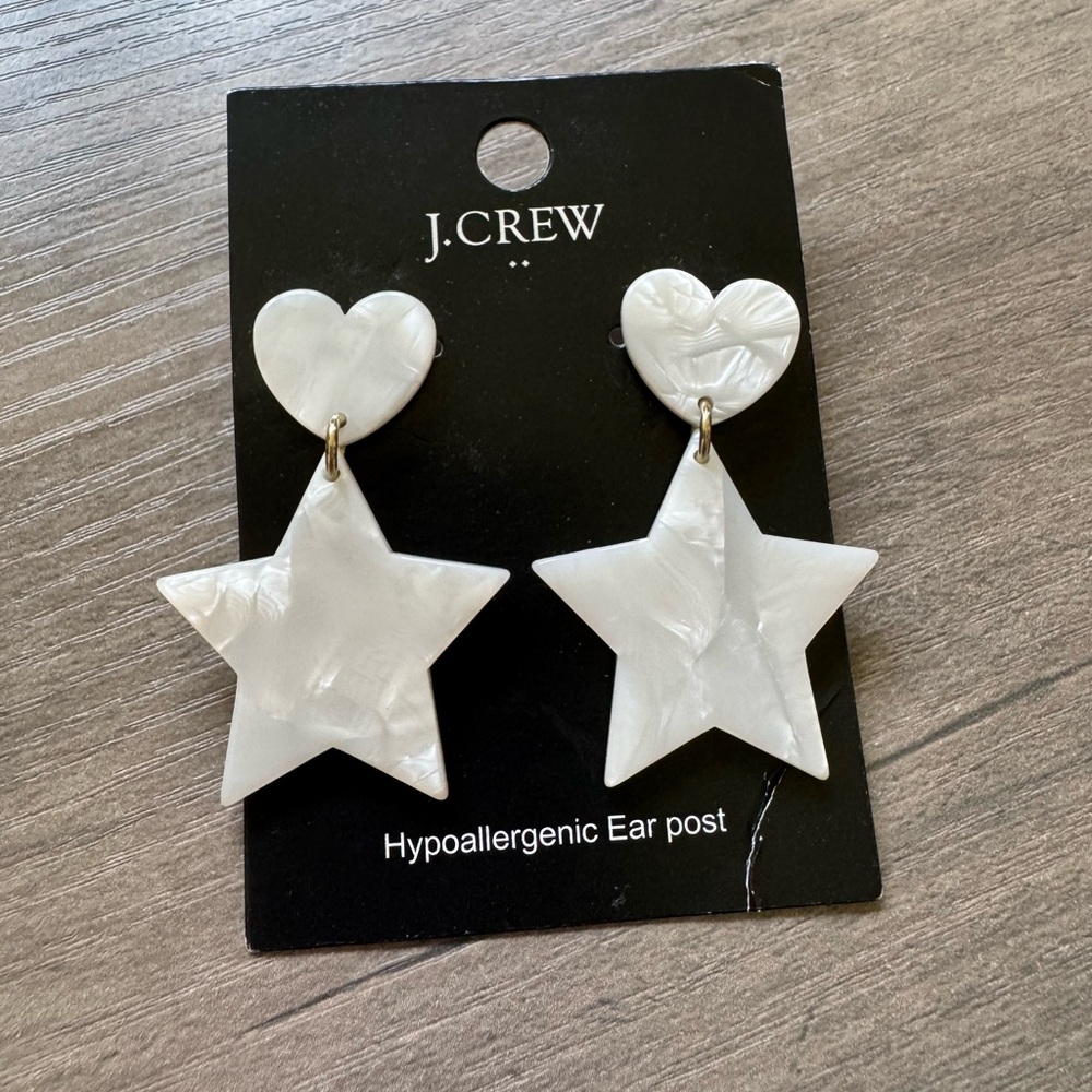 J. Crew star heart earrings